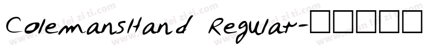 ColemansHand Regular字体转换
